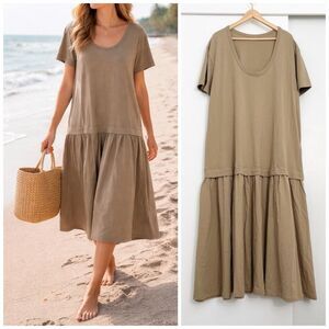 Free People Herron Drop-Waist Maxi Dress Women’s Size Large Treehouse